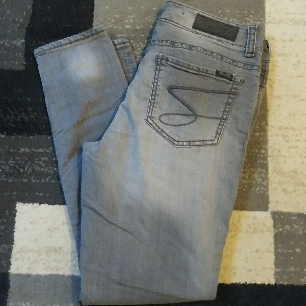 Seven7 grey skinny leggings jeans jeggings size 14